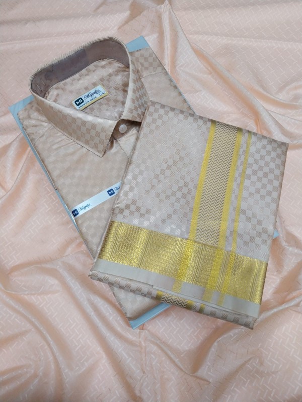 Wedding Pattu Dhoti Shirt