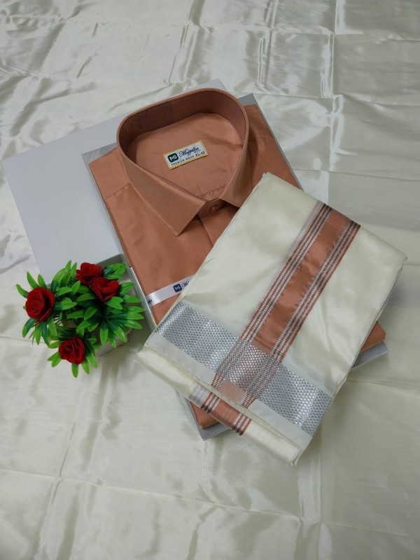 Wedding Pattu Dhoti Shirt